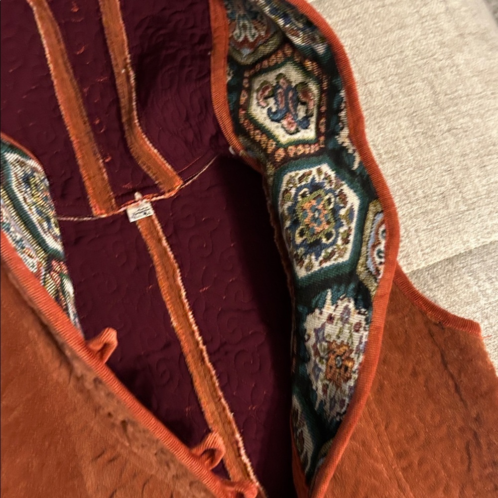 HANDMADE GUATEMALAN EMBROIDERED PAISLY  CORDUROY QUILTED DRESS JACKET SZ 4 - Picture 12 of 12
